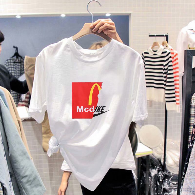 Ảnh Áo thun cotton daduhey tay ngắn dáng rộng plus size phong cách Hàn Quốc thời trang 2021 cho nữ 2