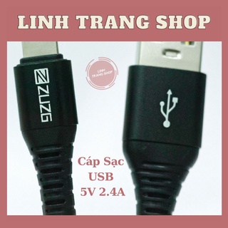 Cáp Sạc l.P Bọc Dù Dài 1 Mét và 2 Mét Chân Cắm Lai ning 2.4A (hỗ trợ sạc tối đa 12W)