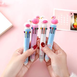 Bút bi bấm 12 màu thiết kế hoạt hình sáng tạo dễ thương bằng silicon dành cho học sinh