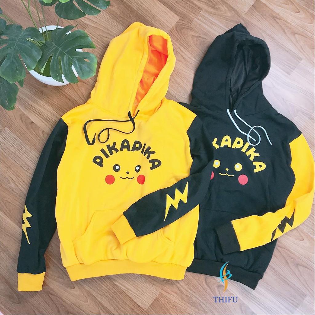ÁO HOODIE IN CHỮ PIKACHU | Shopee Việt Nam