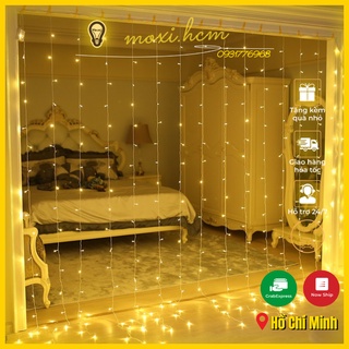 Đèn LED  rèm thả mành chế độ nháy cổng USB làm đèn decor đèn trang trí phòng ngủ ban công ngoài trời 3x3m 3x2m