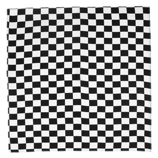 Khăn Bandana Vải Cotton Hình Vuông Họa Tiết Caro Trắng Đen Phong Cách Hip Hop Unisex