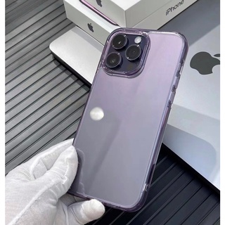 Ốp lưng Likgus Crystal lưng trong viền tím cho điện thoại ip 14 14 plus 14 pro 14 promax