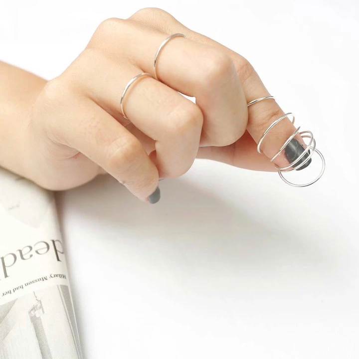 Nhẫn bạc trơn nữ đủ size nhỏ đến to cho nữ DaLiA Jewelry nhẫn bạc ngón út đơn giản cho nữ - Mã nhẫn tròn trơn N01