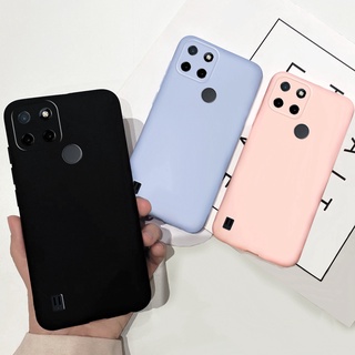 Ốp điện thoại mềm màu trơn đơn giản thời trang cho Oppo Realme C21Y 6.5 Inch