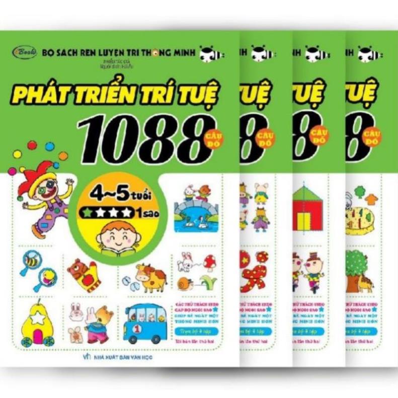 Sách - 1088 câu đố phát triển trí tuệ cho bé 4-5 tuổi (Bộ 4 cuốn)