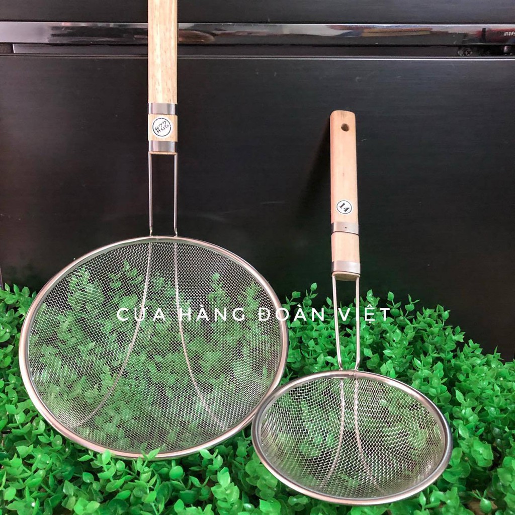 Vợt Chiên, Vợt Lưới Vớt Đồ Chiên - Inox Tốt, Cán Gỗ , Lưới Mịn, Dày ...