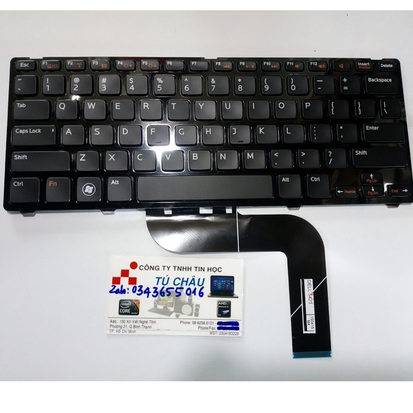 Bàn Phím Laptop Keyboard Dell Inspiron 14z 5423 13z 5323 5423 Cáp Công Bẹ Lớn Dể Gắn 0637