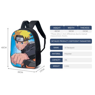 Naruto Anime Ba Lô Unisex Trẻ Em Kakashi Itachi Học Sinh Học Sinh Túi Sasuke Dung Tích Lớn Ngoài Trời Túi Du Lịch