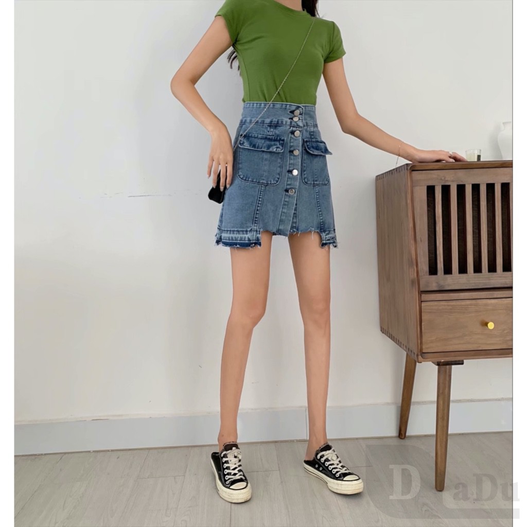 Ảnh Chân váy jean Chữ A Mini Dáng Ôm Thời Trang Mùa Hè Cho Nữ 3