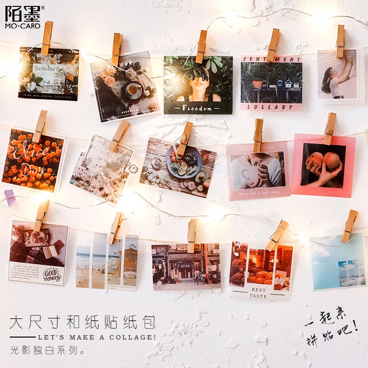 Sticker vintage set 40 miếng trang trí sổ laptop điện thoại DIY Crafts, Scrapbook, Journal, Diary, Planner HD28-K54.