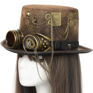 YOI Mũ Steampunk Dành Cho Nam Có Kính Gothic Mũ Halloween Mũ Jazz