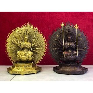 Tượng Chuẩn Đề Phật Thiên thủ thiên nhãn nghìn mắt nghìn tay bằng đồng vật phẩm phong thủy tâm linh trưng bày