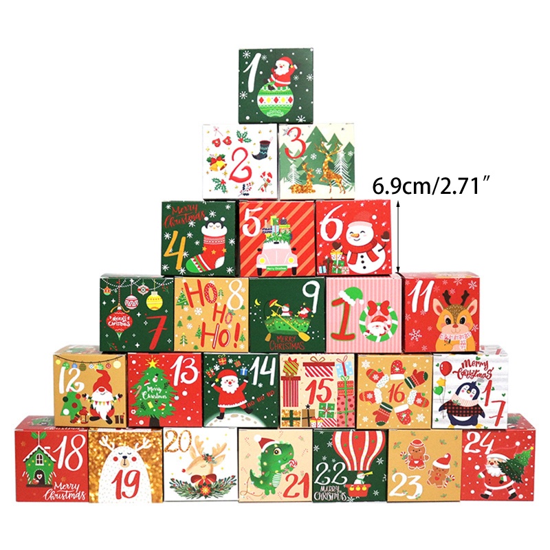 SHI Giáng Sinh Mùa Vọng Hộp Lịch Bộ 24 Dễ Dàng Lắp Ráp Bao Bì Cho Tiệc Giáng Sinh Ngày Lễ Khách Ủng Hộ Tiếp Liệu