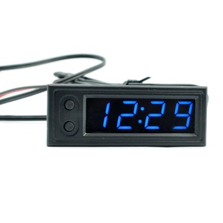 Charmantcc1 Có Thể Điều Chỉnh Nhiệt Độ Ô Tô Đồng Hồ 12V 3 Trong 1 Nhiệt Kế Vôn Kế Đồng Hồ Điện Tử LED Kỹ Thuật Số Displa