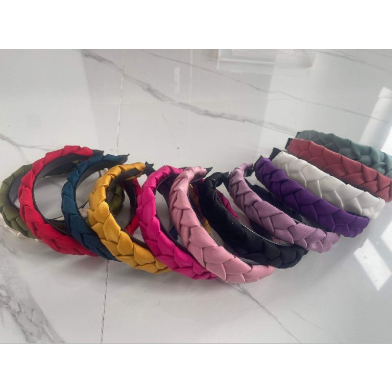 Băng đô tết 3 vải lụa ngọctrai trơn, băng đô thời trang, mấn đội đầu áo dài, phụ kiện thời trang