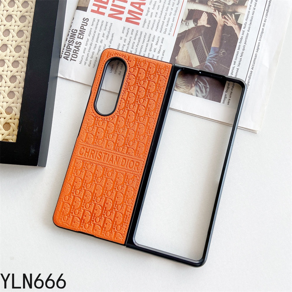 Dành Cho Samsung Galaxy Z Fold 6 5 4 3 2 Cổ Điển D Thiết Kế Da PU Chống Sốc Ốp lưng Samsung Galaxy Z Fold6 Z Fold5 5G Gấp Ốp lưng