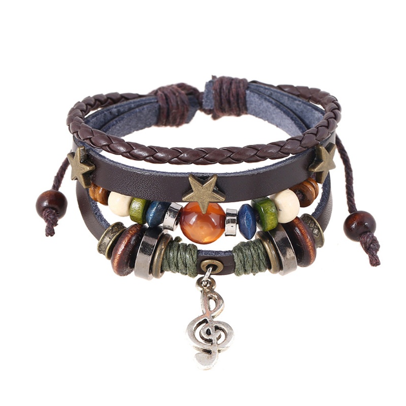 Sela Vòng Tay Handmade Da Đính Hạt Âm Nhạc, Ngôi Sao Rỗng, Vintage, Nhiều Màu