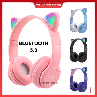Tai Nghe Chụp Tai Siêu Sáng Hình Tai Mèo Phát Sáng Dễ Thương p47 Pin Siêu Sáng deerlu01