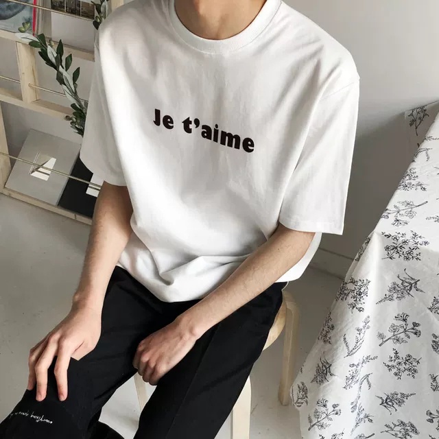 Áo thun Stee Cổ tròn Je t'aime Localbrand ICVCVNI  Unisex Menwear