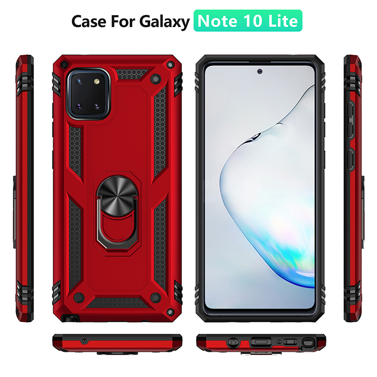 Dành cho Samsung Galaxy Note 10 Lite Vỏ bảo vệ quân sự hạng nặng Armor có giá đỡ nhẫn