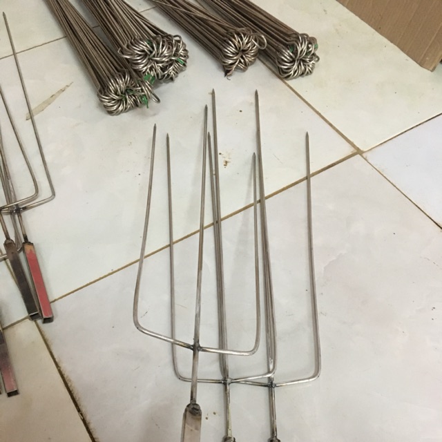 Xiên nướng cá, gà, ngan, vịt inox 3 trãng ( com bo 3 cây ) | Shopee ...