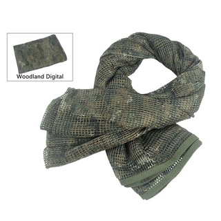 HARRIETTLO Khăn Cắm Trại Dài Thể Thao Ngoài Trời Ngụy Trang Đầu Khăn Choàng Lưới Camo Khăn