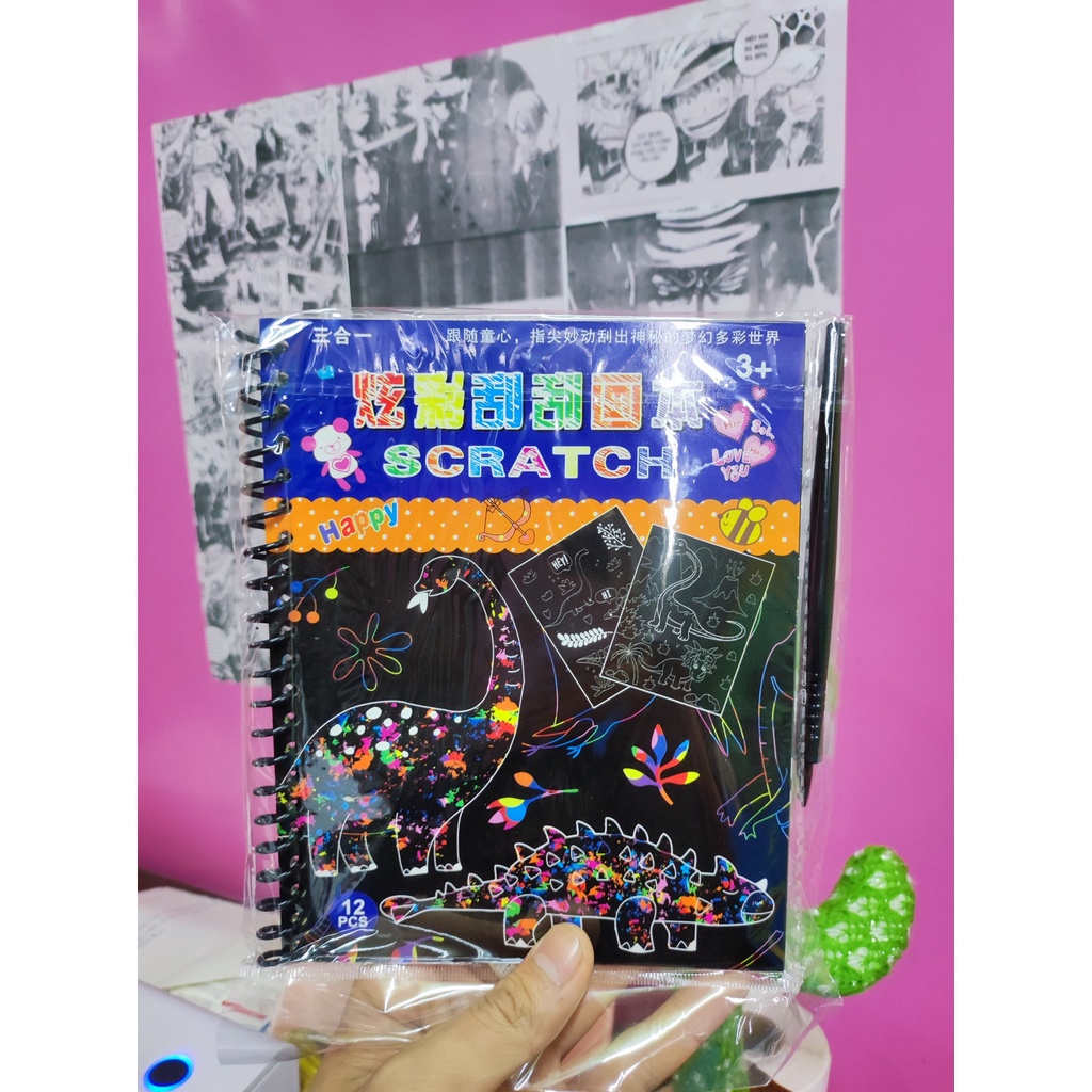 Sổ cào ma thuật A4 sổ xước sổ ghi sáng tạo sổ cầu vồng đồ chơi trí tuệ cho trẻ em