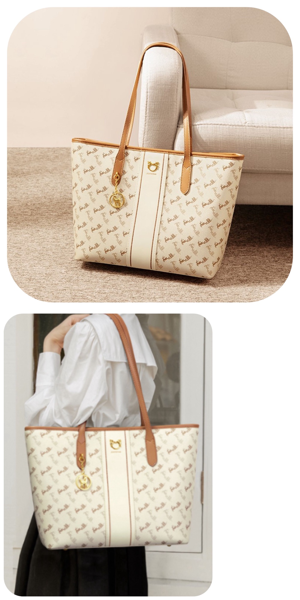Mô tả Túi Tote bag công sở Just Star đẹp sang trọng size to lớn đi làm đi chơi du lịch cao cấp ViAnh Store 172849 - 1