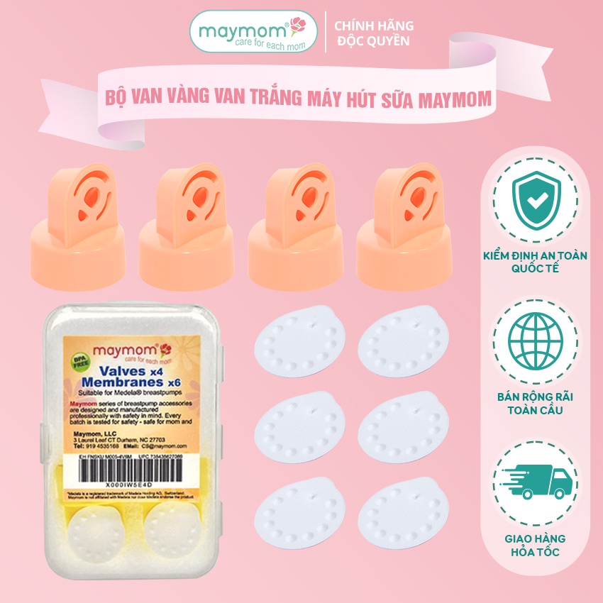 Mô tả Bộ Van Trắng Van Vàng Maymom Dùng Cho Máy Hút Sữa Medela Pump, Harmony, Swing, Mini Electric, Symphony - 2