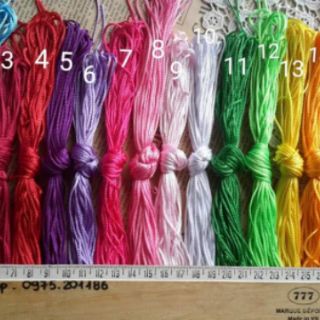20m Dây dù tết vòng chỉ đỏ, vòng hạt chữ, dây dù 1mm nhiều màu