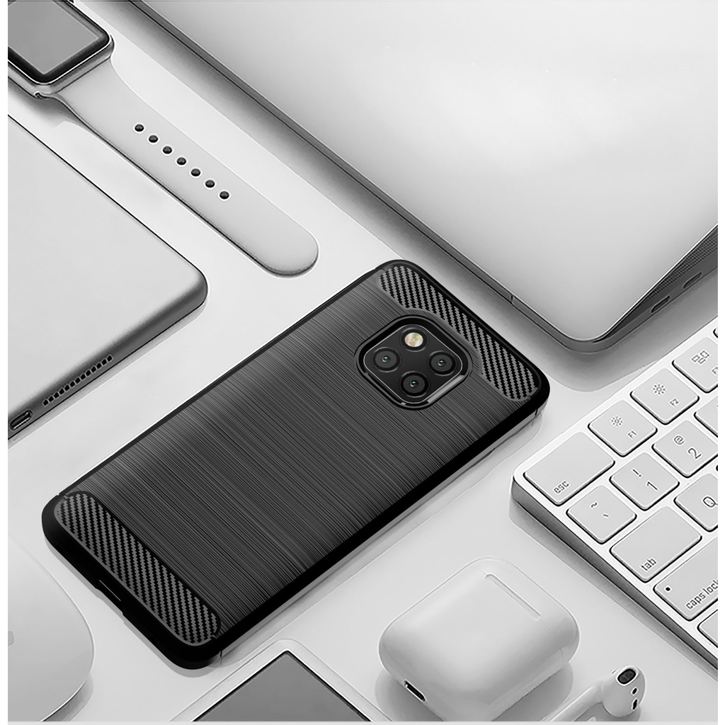 Sọc chải sợi Carbon Huawei Mate 20 lite Pro RS X mate 20X Vỏ điện thoại tpu silicon mềm Vỏ bảo vệ chống sốc