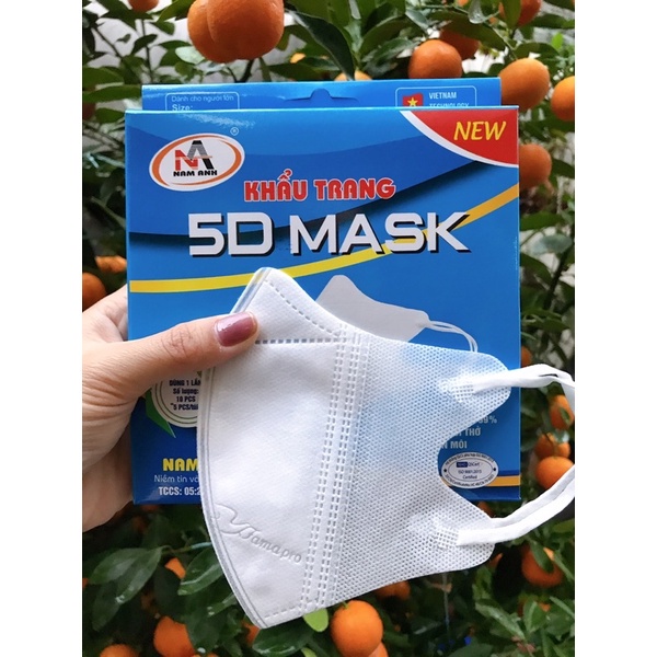 [COMBO 10 HỘP] Khẩu trang 5D Famapro, Công ty Khẩu trang Nam Anh, Lọc vi khuẩn, mùi và bụi mịn - Vải êm, dễ chịu