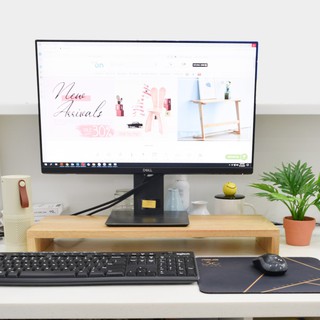 Kệ gỗ để màn hình máy tính và laptop đa năng gỗ thông tự nhiên kích thước 40x20x8 cm