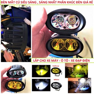 ĐÈN TRỢ SÁNG XE MÁY L2 KIỂU MẮT CÚ SIÊU SÁNG HÀNG CHÍNH HÃNG LẮP CÁC LOẠI XE