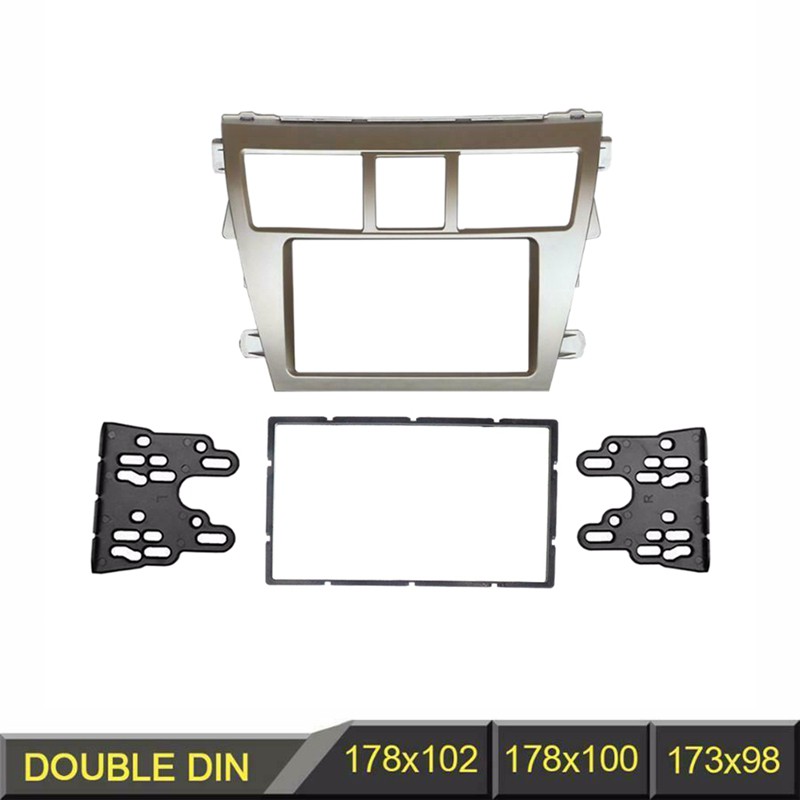2 DIN Xe Stereo Radio DVD Khung Fascia Bảng Viền Cho Xe Toyota Vios 2007-2012, Belta 2005-2008, Yaris Sedan 2006 +