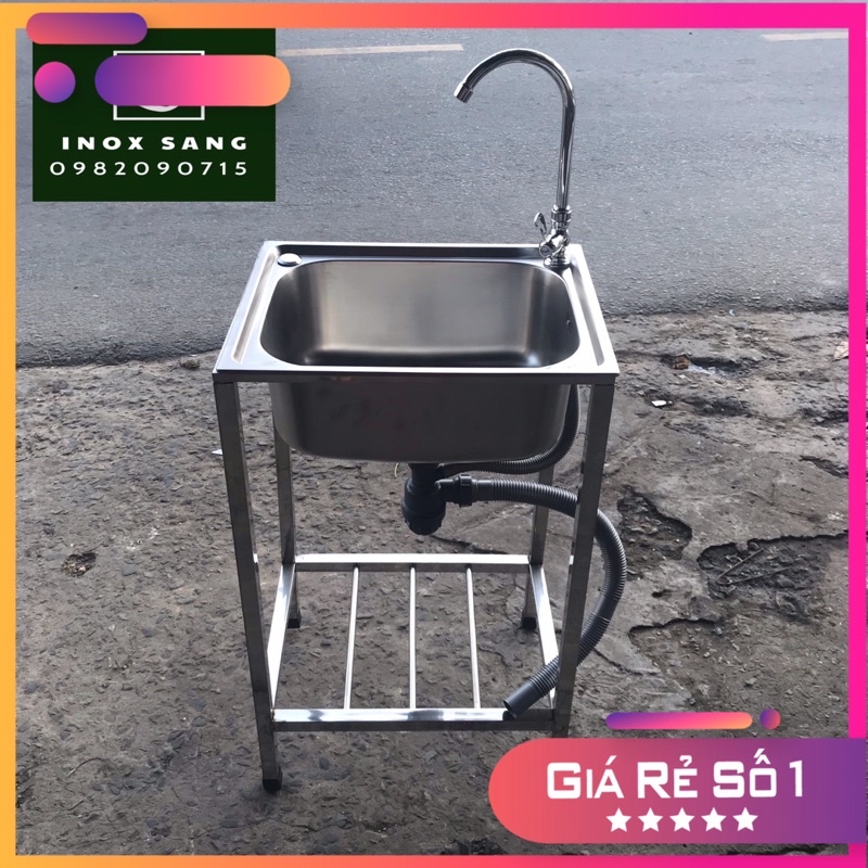 Chậu rửa chén inox 304 đơn có chân và đầy đủ phụ kiện | Shopee Việt Nam
