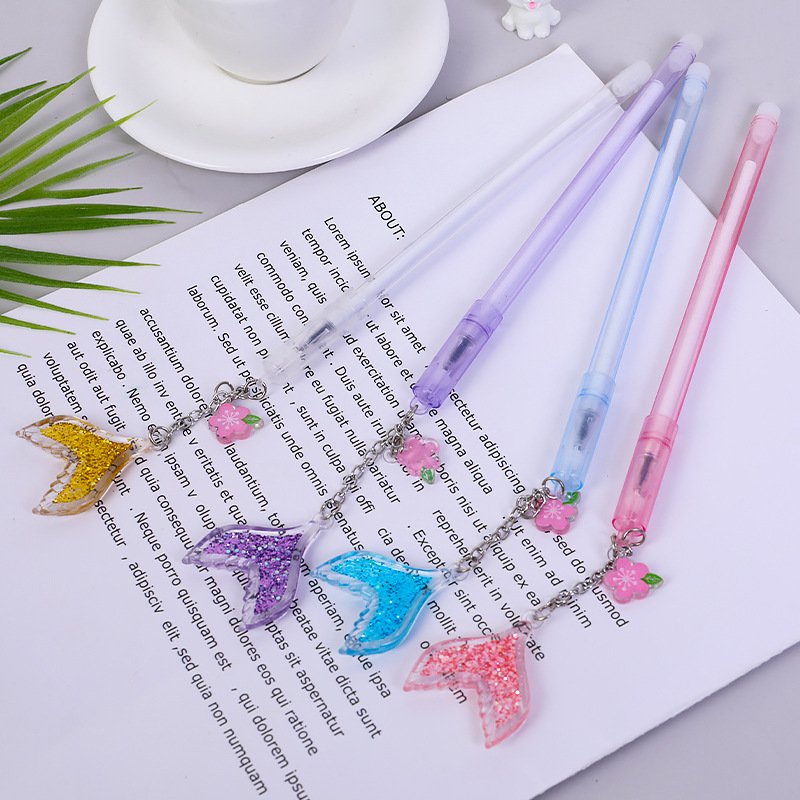 3 Bút Nước Mực Đen Tag Đuôi Cá Nhũ Và Hoa Anh Đào