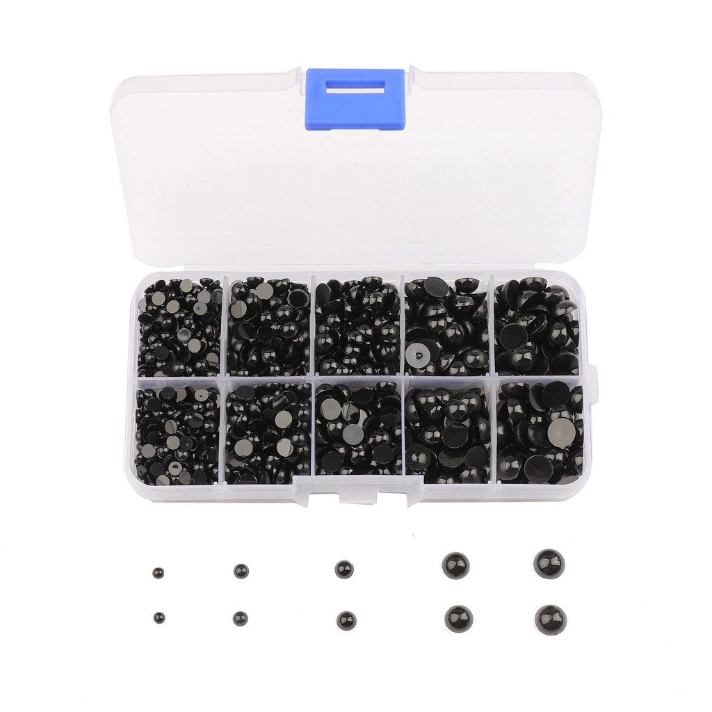 100-500 Cái Mắt An Toàn Acrylic Đen 3-8mm | 6 Kích Cỡ Tùy Chọn Cho Gấu Búp Bê Động Vật Con Rối DIY Thủ Công Đồ Chơi Trẻ Em Phụ Kiện