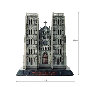 Mô Hình Giấy 3D Nhà Thờ Lớn Hà Nội 17x35x19cm Tự Lắp Ráp Quà Lưu Niệm - TAYTA