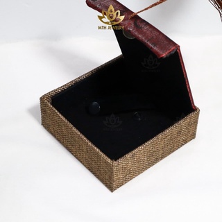 Hộp Gấm Đỏ Đựng Vòng Trang Sức (11x11x3cm) - Mộc Trầm Hương MTH