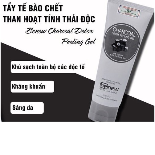 Ảnh Tẩy Da Chết Than Hoạt Tính Dành Cho Da Dầu Mụn, Xạm Đen BENEW Hàn Quốc 120ml/Hộp- HÀNG CHÍNH HÃNG 3