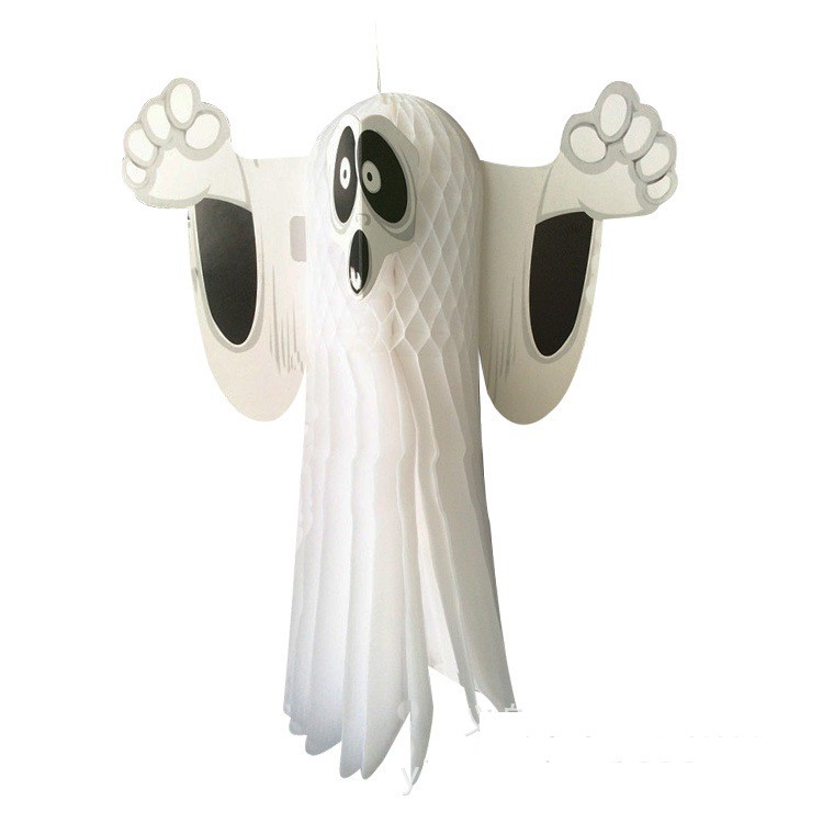 Đèn lồng halloween giấy xêp ma treo trang trí lễ hội hóa trang