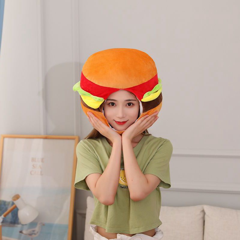 Siy7 Thực Phẩm Sang Trọng Nón Hamburger Khoai Tây Chiên Pháp Cosplay Sang Trọng Mũ Đồ Chơi Búp Bê Nhồi Bông Quà Tặng Cho Trẻ Em Bé Gái Hình Ảnh Dễ Thương Pr