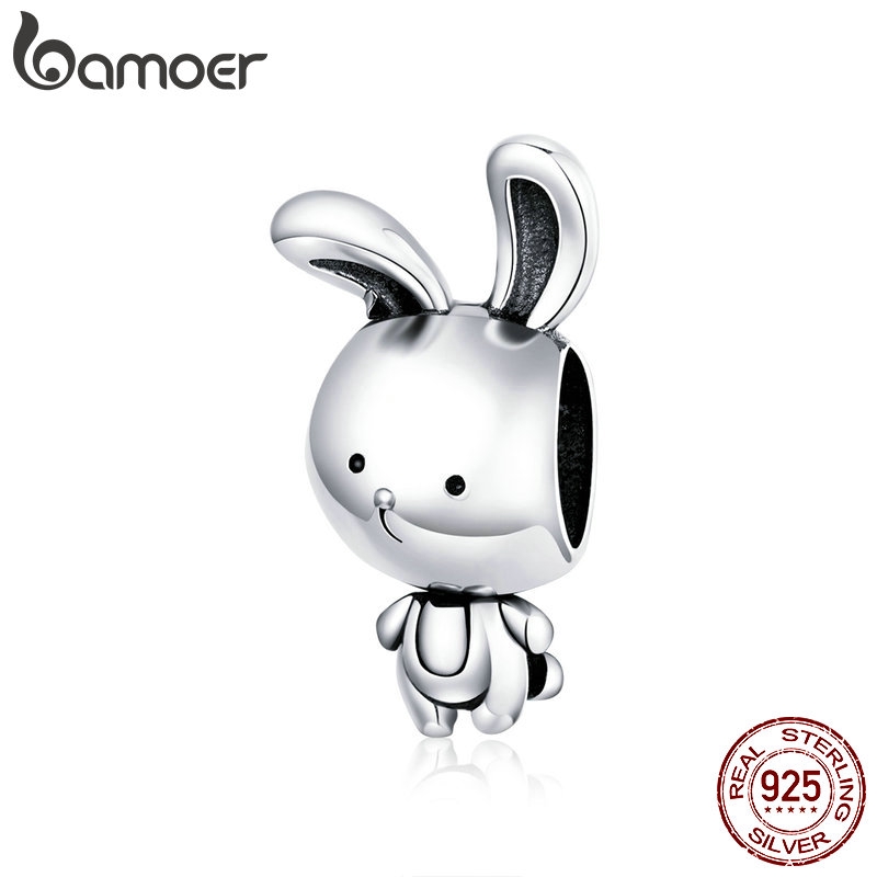 Mặt trang sức BAMOER SCC1517 bằng bạc 925 hình thỏ dùng làm vòng tay