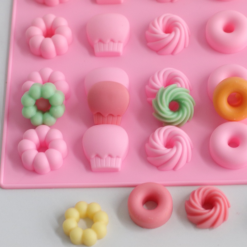 Khuôn silicone làm bánh donut 20 ngăn tiện dụng