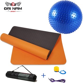 [Mã FAMALLT5 giảm 15% đơn từ 30k] Bộ Thảm Tập Yoga TPE 6mm 2 Lớp + Bóng Tập Yoga Có Gai Cao Cấp Chính Hãng Đại Nam Sport