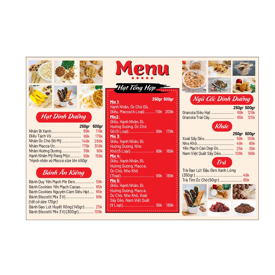 In Menu cho đế Mica, Menu ép nhựa khổ A4 | Shopee Việt Nam