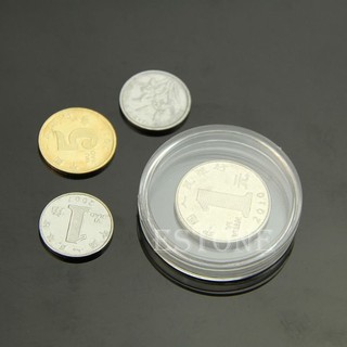 10pcs 35mm Useful Clear Round Cases Coin Storage Capsules Holder Round Plastic