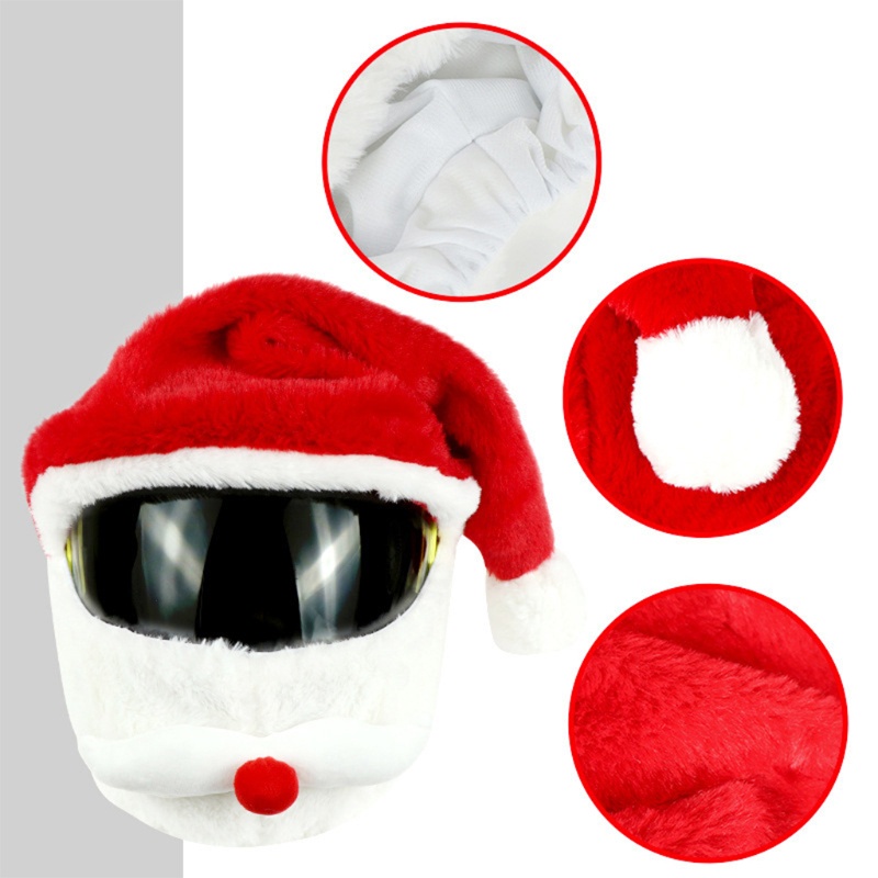 JoJo Giáng Sinh Ông Già Noel Có Mũ Polyester Cho Xe Máy Ngộ nghĩnh Ngoài Trời Full Mũ Bảo Hiểm
